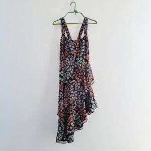 Lovers + Friends Chiara Floral Asymmetrical Tank Dress Size XXS Tier Ruffle